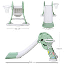 HOMCOM Kids Slide with Basketball Hoop Toddler Climber Freestanding Slider