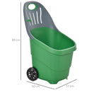 Outsunny Multi Purpose Garden Cart Barrow w/ Handle Wheels, Gardening Tasks, 60L