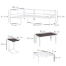 Outsunny 5-Piece Corner Garden Furniture Set w/ 2 Tables, White Aluminium Frame