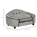 PawHut Pet Sofa Puppy Chair Kitten Couch for Small Dogs, Cats w/ Cushion - Grey