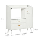 HOMCOM Microwave Cabinet Kitchen Storage Cabinet with Adjustable Shelves White