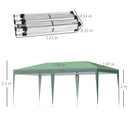 Outsunny 6 x 3M Pop Up Gazebo Patio Party Event Heavy Duty Canopy Green