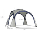 Outsunny Outdoor Gazebo Event Dome Shelter Party Tent for Garden Cream and Blue