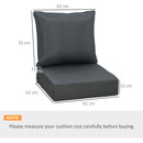 Outsunny Outdoor Seat and Back Cushion Set, Deep Seating Chair Cushion, Grey