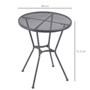 Outsunny 60cm Garden Round Bistro Table with Mesh Tabletop for Balcony Deck