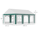 Outsunny 6 x 4m Marquee Gazebo, Party Tent with Sides and Double Doors