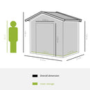 Outsunny Garden Shed Storage Unit w/Locking Door Floor Foundation Vent Grey