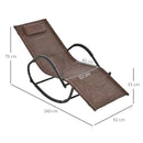 Outsunny Zero Gravity Rocking Lounge Chair Pillow Garden Outdoor Furniture Brown