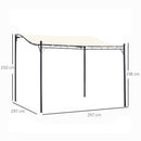 Outsunny 3 x 3M Wall Mounted Awning Free Stand Canopy Shade Garden Porch Pergola