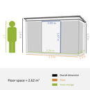Outsunny Pend Garden Storage Shed w/ Sliding Door Ventilation Window Sloped Roof
