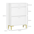 HOMCOM Modern Storage Cabinet with Flip Doors and Drawer for 12 Pairs of Shoes