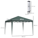 Outsunny 3x3(m) Pop Up Gazebo Marquee Tent for Garden w/ Carry Bag Green