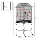 PawHut Large Metal Bird Cage Aviary Parrot Budgie Canary Pet With Stand&Wheels