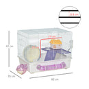 PawHut Hamster Cage Gerbil Rodent House Small Animal Habitat Exercise Wheels