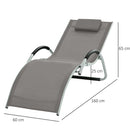 Outsunny Sun Lounge Recliner Lounge Chair Design Ergonomic w/ Pillow Khaki
