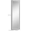 HOMCOM Full Length Mirror Dressing Mirror Wall-Mounted for Bedroom Black