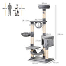PawHut 150CM Cat Tree Tower Kittens Activity Stand House Scratching Posts