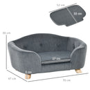 PawHut Dog Sofa Bed w/ Removable Soft Cushion for XS Size Dogs - Grey