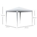 Outsunny Garden Gazebo Marquee Party Tent Wedding Canopy Patio White 2.7 x 2.7m