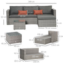 Outsunny 3 PCS Outdoor PE Rattan Chaise Lounge Furniture Sofa Set w/ Cushions