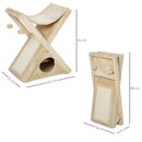 PawHut Plush Folding Cat Tree Play Rest Activity Tower w/ Scratching Post Yellow