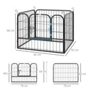 Pawhut Metal Pet Playpen Dog Kennel w/Door Latches In/Outdoor Use 82Lx82Wx60Hcm