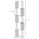 HOMCOM 5-Tier Bookshelf Freestanding Bookcase Storage Shelves Study, Light Grey