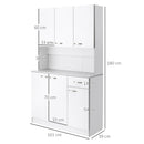 HOMCOM Freestanding Kitchen Cupboard, Storage Cabinet with Doors, Drawer