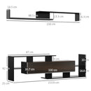 HOMCOM TV Cabinet Unit w/ Wall-Mounted Shelf, Open Shelves Black and Brown
