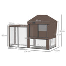 Pawhut Rabbit Hutch Cover  Brown