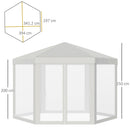 Outsunny Garden Hexagonal Gazebo Patio Outdoor Canopy Patio Party Tent White