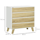 HOMCOM Chest of Drawers, 4 Drawer Storage Cabinet Organiser for Bedroom