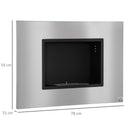 HOMCOM Wall Mounting Bio Ethanol Fireplace Heater with 1.5L Tank, Silver