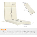 Outsunny Set of 2 Lounger Cushions Deep Seat Patio Cushions with Ties White