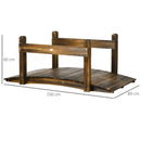 Outsunny 5FT Wooden Arc Footbridge for Pond Backyard Stream, Stained Finish