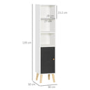 kleankin Bathroom Storage Cabinet W/ Adjustable Shelves and Cabinet, White