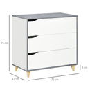 HOMCOM Chest of Drawers, 3 Drawer Unit Storage Organiser for Bedroom, White