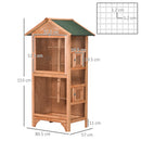 PawHut Wooden Bird Aviary, Outdoor Bird Cage for Finch, Canary w/ Tray - Orange