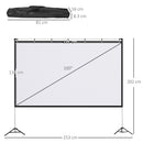 HOMCOM Projector Screen 100 inch Portable 16:9 Projection Screen Indoor Outdoor
