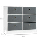 HOMCOM Chests of Drawer Fabric Dresser Storage Cabinet w/ 6 Drawers for Bedroom