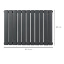HOMCOM 84 x 60cm Double Panel Vertical Radiator, Space Heater, Grey