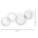 HOMCOM Metal Wall Art Decorative Mirror Decor Modern Wall Sculpture, Silver