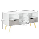 HOMCOM 50" TV Cabinet Stand Entertainment Center w/ Drawers Shelves, Light Grey