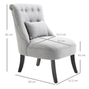HOMCOM Fabric Single Sofa Armchair Upholstered w/Pillow Wood Leg Livingroom Grey