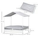 PawHut Raised Dog Bed w/ Water-Resistant Canopy, Soft Cushion, for Medium Dogs