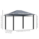 Outsunny 3 x 3.6m Hardtop Gazebo for Garden Party w/ Polycarbonate Curtains