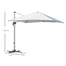 Outsunny 3 x 3(m) Roma Parasol Square Cantilever Umbrella w/ Crank & Tilt White
