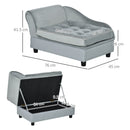 PawHut Pet Sofa Dog Chair Cat Couch w/ Storage, Cushion - Light Grey