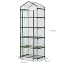 Outsunny Mini Greenhouse Outdoor Flower Stand PVC Cover Portable 69 x 49 x 193cm