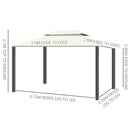 Outsunny 3m x 3.6m Aluminium Gazebo Canopy Patio Marquee Party Tent Cream White